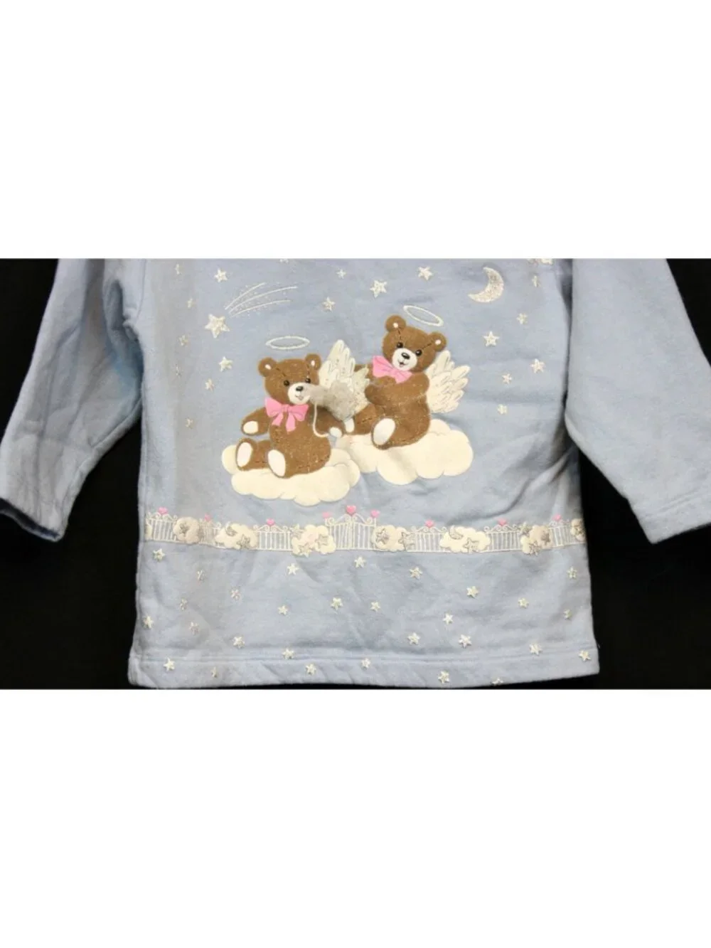 Spumoni 2pc Outfit Lg 4T Teddy Bear Angel Clouds Stars Sweatshirt Pants